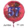 Großer Zahl 57 Luftballon aus Folie zum 57. Geburtstag, 71 cm, Rot/Blau