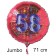 Großer Zahl 58 Luftballon aus Folie zum 58. Geburtstag, 71 cm, Rot/Blau