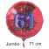 Großer Zahl 61 Luftballon aus Folie zum 61. Geburtstag, 71 cm, Rot/Blau, heliumgefüllt