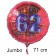 Großer Zahl 62 Luftballon aus Folie zum 62. Geburtstag, 71 cm, Rot/Blau, heliumgefüllt