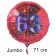 Großer Zahl 63 Luftballon aus Folie zum 63. Geburtstag, 71 cm, Rot/Blau, heliumgefüllt