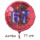 Großer Zahl 67 Luftballon aus Folie zum 67. Geburtstag, 71 cm, Rot/Blau, heliumgefüllt