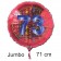 Großer Zahl 73 Luftballon aus Folie zum 73. Geburtstag, 71 cm, Rot/Blau, heliumgefüllt