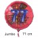 Großer Zahl 77 Luftballon aus Folie zum 77. Geburtstag, 71 cm, Rot/Blau, heliumgefüllt