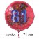 Großer Zahl 81 Luftballon aus Folie zum 81. Geburtstag, 71 cm, Rot/Blau, heliumgefüllt