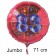 Großer Zahl 83 Luftballon aus Folie zum 83. Geburtstag, 71 cm, Rot/Blau, heliumgefüllt