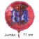 Großer Zahl 84 Luftballon aus Folie zum 84. Geburtstag, 71 cm, Rot/Blau, heliumgefüllt