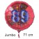 Großer Zahl 89 Luftballon aus Folie zum 89. Geburtstag, 71 cm, Rot/Blau, heliumgefüllt