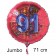 Großer Zahl 91 Luftballon aus Folie zum 91. Geburtstag, 71 cm, Rot/Blau, heliumgefüllt
