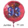 Großer Zahl 93 Luftballon aus Folie zum 93. Geburtstag, 71 cm, Rot/Blau, heliumgefüllt