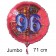 Großer Zahl 96 Luftballon aus Folie zum 96. Geburtstag, 71 cm, Rot/Blau, heliumgefüllt
