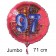 Großer Zahl 97 Luftballon aus Folie zum 97. Geburtstag, 71 cm, Rot/Blau, heliumgefüllt