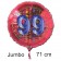 Großer Zahl 99 Luftballon aus Folie zum 99. Geburtstag, 71 cm, Rot/Blau, heliumgefüllt