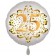 Satin Weiß/Gold Zahl 25 Luftballon aus Folie zum 20. Geburtstag, 45 cm, Satin Luxe, heliumgefüllt