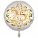 Satin Weiß/Gold Zahl 25 Luftballon aus Folie zum 20. Geburtstag, 45 cm, Satin Luxe, heliumgefüllt