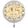 Satin Weiß/Gold Zahl 45 Luftballon aus Folie zum 20. Geburtstag, 45 cm, Satin Luxe, heliumgefüllt