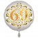 Satin Weiß/Gold Zahl 60 Luftballon aus Folie zum 20. Geburtstag, 45 cm, Satin Luxe, heliumgefüllt