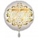 Satin Weiß/Gold Zahl 77 Luftballon aus Folie zum 20. Geburtstag, 45 cm, Satin Luxe, heliumgefüllt
