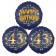 Satin Navy & Gold 43 Happy Birthday, Luftballons aus Folie zum 43. Geburtstag, inklusive Helium