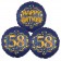 Satin Navy & Gold 58 Happy Birthday, Luftballons aus Folie zum 58. Geburtstag, inklusive Helium
