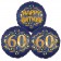 Satin Navy & Gold 60 Happy Birthday, Luftballons aus Folie zum 60. Geburtstag, inklusive Helium