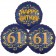 Satin Navy & Gold 61 Happy Birthday, Luftballons aus Folie zum 61. Geburtstag, inklusive Helium