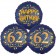 Satin Navy & Gold 62 Happy Birthday, Luftballons aus Folie zum 62. Geburtstag, inklusive Helium