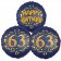 Satin Navy & Gold 63 Happy Birthday, Luftballons aus Folie zum 63. Geburtstag, inklusive Helium