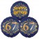 Satin Navy & Gold 67 Happy Birthday, Luftballons aus Folie zum 67. Geburtstag, inklusive Helium