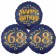 Satin Navy & Gold 68 Happy Birthday, Luftballons aus Folie zum 68. Geburtstag, inklusive Helium