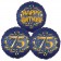 Satin Navy & Gold 75 Happy Birthday, Luftballons aus Folie zum 75. Geburtstag, inklusive Helium