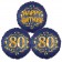 Satin Navy & Gold 80 Happy Birthday, Luftballons aus Folie zum 80. Geburtstag, inklusive Helium