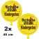 2 Luftballons aus Folie, Verkehrschild, gelb Schule 2026 - Kindergarten