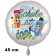 Schule ist cool. Luftballon aus Folie, 45 cm, inklusive Helium, Satin de Luxe, weiß