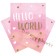 Hello World Servietten in Rosa Ombre