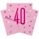 40. Geburtstag Servietten, Pink & Silver Glitz 40