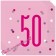 Servietten Pink & Silver Glitz 50 zum 50. Geburtstag