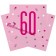 60. Geburtstag Servietten, Pink & Silver Glitz 60