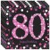 Servietten Pink Celebration 80, zum 80. Geburtstag