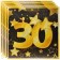 Servietten Zahl 30 Schwarz-Gold, zum 30. Geburtstag