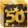 Servietten Zahl 50 Schwarz-Gold, zum 50. Geburtstag