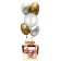 5 Helium-Luftballons Bouquet "Frohes Neues Jahr" satin de luxe und 1 Ballonbox