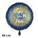 Silvester Luftballon: Happy New Year Satin de Luxe, blau, 45 cm