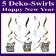 Silvester Dekoration, Swirls, Wirbler, Deko-Hänger, Happy New Year