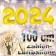 Zahlendekoration Silvester 2024, gelb, 1 m grosse Zahlen, befüllbare Ballons aus Folie