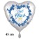 Silvester Luftballon aus Folie: "Viel Glück" Satin de Luxe, weiß