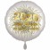 Silvester Luftballon: 2025 Viel Glück im neuen Jahr! Satin de Luxe, weiß, 70 cm