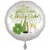 Silvester Luftballon aus Folie: Ein glückliches Neues Jahr" Satin de Luxe, weiß