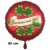 Silvester Luftballon: Glückliches Neues Jahr! Satin de Luxe, rot, 45 cm