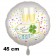 Silvester Luftballon: Guten Rutsch! Satin de Luxe, weiß, 45 cm